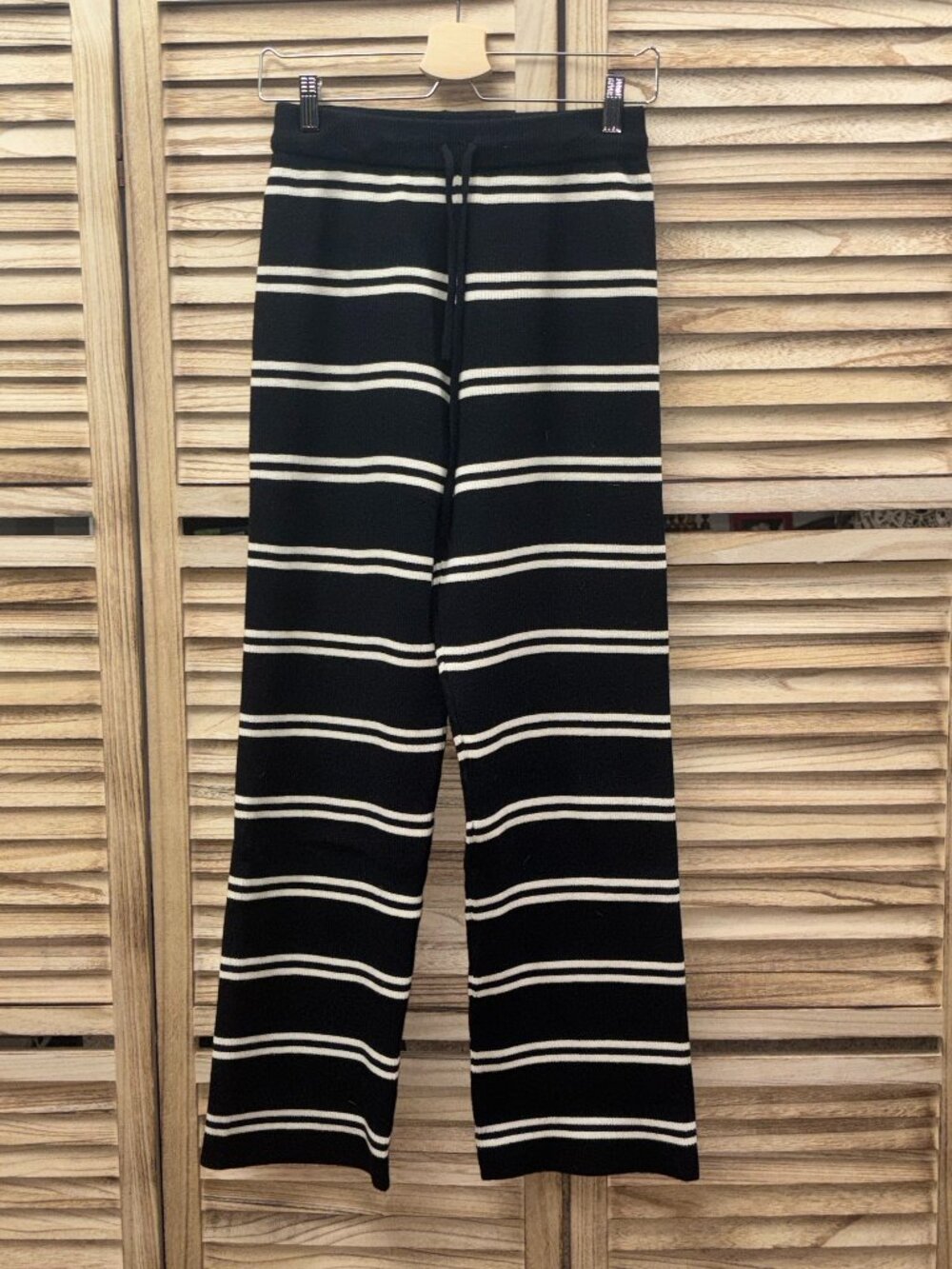 Striped Knit Wide-Leg Sweater Pants – NWOT Size Small